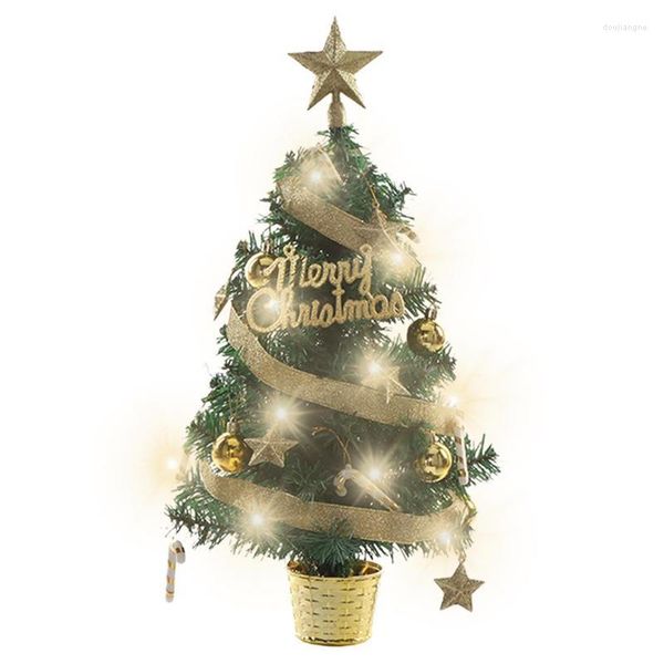 Décorations de Noël 45 cm Mini Ornements D'arbre Avec LED Guirlande Lumineuse Ornement De Boule Pour La Fête De Noël Boutique Fenêtre Décoration De La Maison