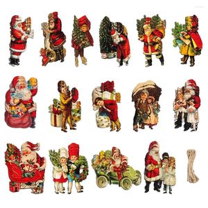Décorations de Noël 46pcs / ensemble Créative Différentes formes mignons Santa Claus Children Statue Pendentif Pender For Home Pendentid Statues