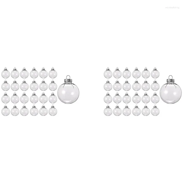 Décorations de Noël 48pcs boules rechargeables en plastique transparent 8cm bricolage ornement d'arbre de Noël décoration artisanat d'art