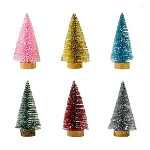 Kerstversiering 4 stks 10 cm Kleine Decoratieve Boom Nep Grenen DIY Mini Kunstmatige Kerstman Sneeuw Thuis Navidad