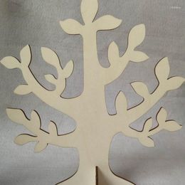 Kerstdecoraties 4 stks laser gesneden houten mini boom decoratie diy speelgoed 25 cm