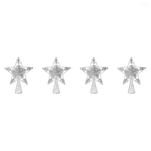 Kerstdecoraties 4 stcs Star Tree Topper Metal Hallow Xmas Decoratie