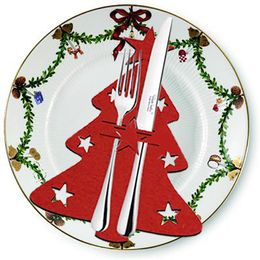 Décorations de Noël 4pcs Couteau d'arbre Fourchette Couverts Sac Cuisine Porte-vaisselle 2023 Année Noel Xmas Party Table DécorationNoël