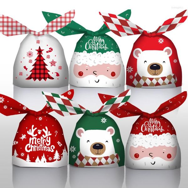 Decoraciones navideñas 5/10 Uds último año 2023 bolsa de regalo de dulces embalaje de Navidad plástico para el hogar Navidad