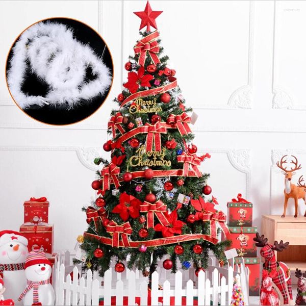 Decoraciones navideñas 5 uds 2M árbol pluma Navidad cinta tira fiesta guirnalda 2023