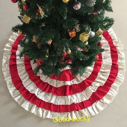 Decoraciones navideñas, 5 unid/lote, fábrica de Alibaba China, precio de promoción, adornos navideños, faldas de árbol con volantes