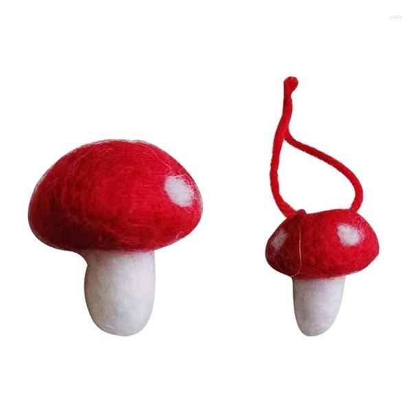 Décorations de Noël 5 pièces mignon champignon pendentifs arbre accessoires chapeau sac décor bricolage feutre de laine festival de Noël pour cadeau créatif K