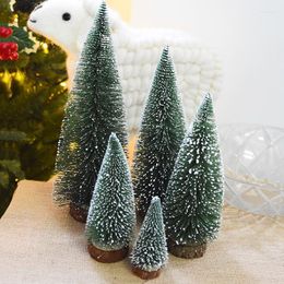 Kerstdecoraties 5 maten Mini Tree Stick Witte Ceder Desktop Small Xmas Home Decor met Snow Ornamens Decoratie