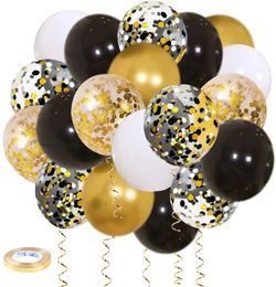 Décorations de Noël 50 paquets de ballons de confettis dorés blancs noirs pour l'anniversaire de remise des diplômes, mariage, fête de naissance, fête de la Saint-Valentin, 231026