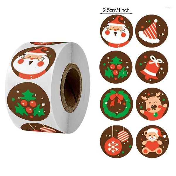 Décorations de Noël 500pcs joyeux autocollants arbre wapiti sac de bonbons autocollant d'étanchéité boîte-cadeau étiquettes année