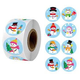 Kerstdecoraties 500 stks Merry Theme SEAL Labels Stickers Xmas Tree Elk Snowflake Candy Baking Bag Pakket Pakket Envelope Gifts Box St Dhgfk