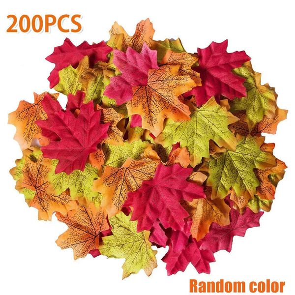 Décorations de Noël 50100200 pièces feuille d'érable artificielle automne fausses feuilles artisanat mariage fête de noël décor Halloween noël Thanksgiving décor 231019