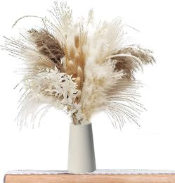 Kerstdecoraties 50200 stuks Crème Pampas Gras Pluizige Kamer Phragmites Decoratie Natuurlijke Bunny Tail Gedroogde Bloemen Boeket Boho Home Decor 230919