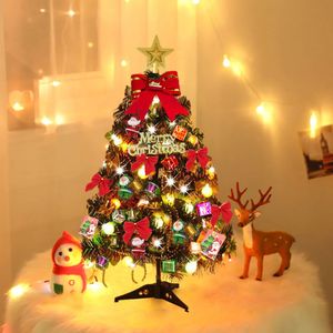 Kerstversiering 50 cm kerstboomset Kerstdecoratie met verlichting Desktop Mini kerstboomversieringen Jaar Feestdecoratie Cadeau Navidad 231121
