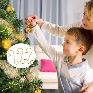 Décorations de Noël 50 pièces ornement de noël en métal en forme de S support de crochets arbre de noël boule pendentif décorations suspendues pour la maison Navidad nouvel an