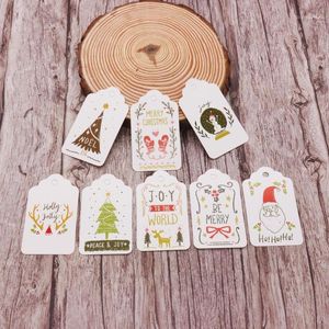 Décorations de Noël 50pcs / lot Multi Style DIY Unique Cadeau Étiquettes En Papier Petite Carte En Option Chaîne Artisanat Étiquette Volante Étiquette Party Decor1