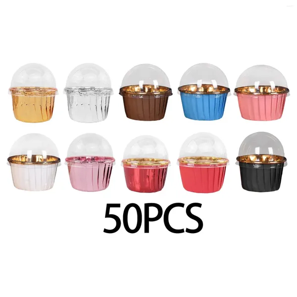 Décorations de Noël 50pcs Muffin Cake tasse décoration Candy Muffins Baking tasses pour anniversaire Baby Showers Graduation Weddings Anniversaires