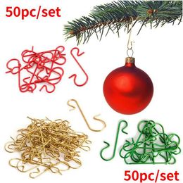 Kerstversiering 50 stuks ornamenten metalen S-vormige haken houder boom bal hanger hangend voor thuis Navidad jaar drop levering Gard Dh1Dl