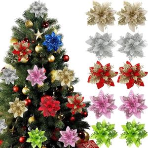 Décorations de Noël 510 fleurs artificielles étincelantes décorées avec un arbre Mreey célébrant une bonne année faux Natal 231121