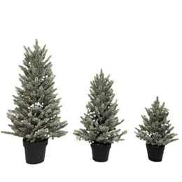 Décorations de Noël 55/80/100 cm Décoration d'arbre pour la maison 2023 Artificiel avec des fournitures de fête en plastique de fleur de fleur en plastique