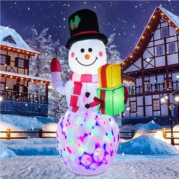 Kerstversiering 5FT/1.5M Opblaasbare Sneeuwpop Kerstman Kerst Buitendecoratie LED Litgiant Feestjaar Kerstversiering 231019