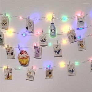 Décorations de Noël 5M 10M Po Clip USB LED Fée Lumières Guirlande À Piles Guirlande Lumineuse Chambre Maison Fête De Mariage Décor 5Z