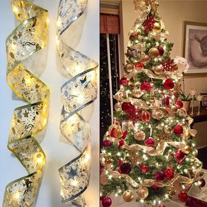 Kerstdecoraties 5m kerstlintbogen met 50 lichten dubbele laag Fairy Led Strings Christmas Tree Ornamenten Jaar Navidad Gift Home Decor 221123