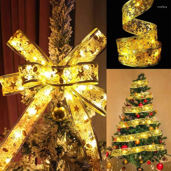 Adornos navideños 5M Árbol Decoratio Cinta Luces con Flash Hada Luz Decoración 2023 Adornos Año Arcos Cadena