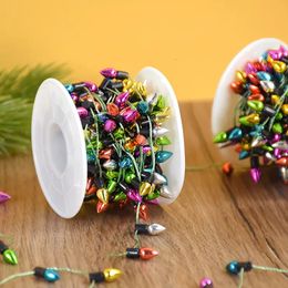 Décorations de Noël 5Mroll Ampoules colorées Guirlande Accueil Arbre de Noël Ornements Navidad Année Cadeau DIY Dollhouse Pas LED 231128
