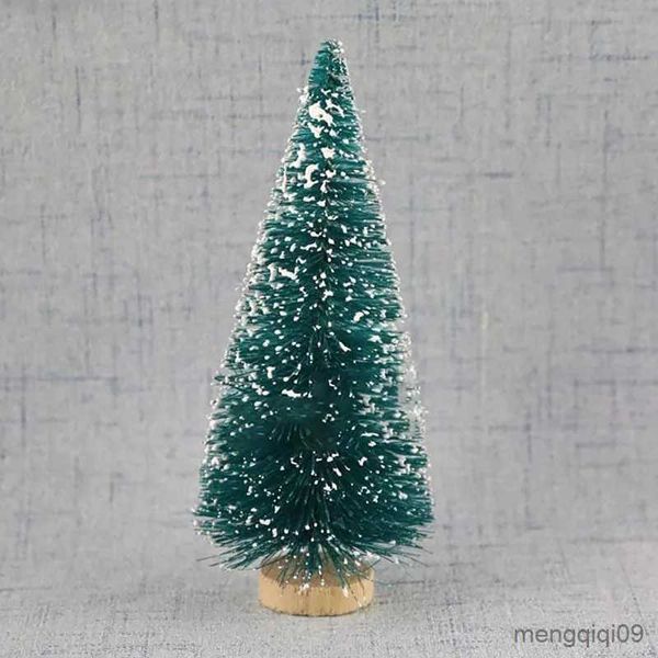 Decoraciones navideñas 5 piezas árbol de Navidad en miniatura pequeños árboles de arquitectura de paisaje de nieve de sisal artificial para manualidades navideñas decoración de mesa