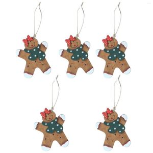 Kerstdecoraties 5 stks houten peperkoekman hangende ornamenten voor boom xmas poppen hanger huizendecoratie wwo66