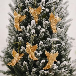 Décorations de Noël 6/12pcs Gold Silver Angel Pendentif Décoration de fête Décor d'arbre Ornements suspendus Année 2023 Cadeaux pour enfants