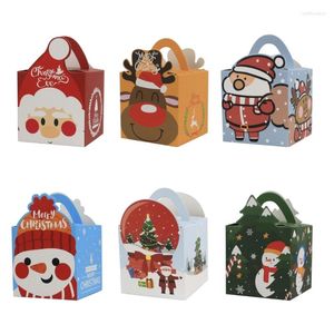 Kerstdecoraties 6-delige Kraft Paper Treats Dozen Xmas Goodies Candy Gift Bags For Party Suppies 6 kleuren- A0KF