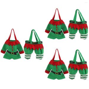 Kerstdecoraties 6 traktaties houders tote tas cookie cadeau candy tassen kous vulstofzak