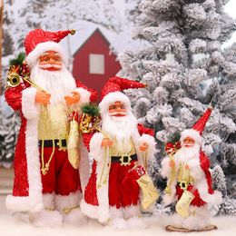 Decoraciones navideñas 60/45/30 cm Decoraciones navideñas para el hogar Feliz año 2024 Papá Noel Muñeco de peluche Centro comercial Ventana Árbol de Navidad 231005