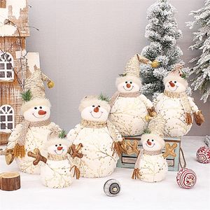Decoraciones navideñas 60/50/26 cm Decoración navideña para el hogar Muñeco de muñeco de nieve de peluche corto para centro comercial el Ventana Adornos para árboles de Navidad 220916