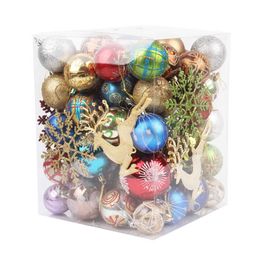 Kerstdecoraties 60-70 PCS BAIBLE BALLEN HANDER Kerstmas Tree Hangende ornament Topper Noel Navidad Decoratie voor Home Nieuwjaar Gift Y2209