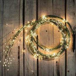 Kerstdecoraties 600 LED Green Cable Waterfall Lights Fairy String For Curtain Outdoor Tree Garlands Holidy Wedding Party 221122