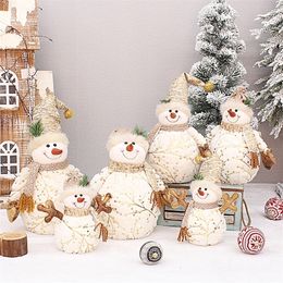 Kerstdecoraties 605026 cm decoratie voor huis Short Plush Printe Snowman Doll Shopping Mall El Window Tree Ornamenten 220921