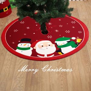 Décorations de Noël 607090 cm Jupe d'arbre de Noël Rouge Couvre-pieds d'arbre de Noël Père Noël Flocon de neige Tapis d'arbre de Noël Décorations de tapis de base 231110