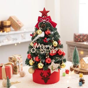 Décorations de Noël 60cm 45cm Arbre de bricolage avec LED Joyeux pour la maison 2024 Ornement Navidad Année