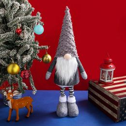 Décorations de Noël 60 cm Gnomes de Noël avec une longue jambe rétractable faite à la main