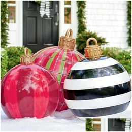 Décorations de Noël 60cm décor PVC BOULLES BALL PLATable jouet nt arbre extérieur 2022 Nouvel An Ballno Light Drop Livrot Home Garden Fe Otry8