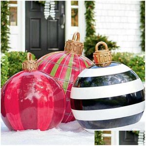 Décorations de Noël 60cm Décor PVC Balles Gonflable Ball Toy NT Tree Outdoor 2022 Nouvel An Ballno Light Drop Livraison Maison Jardin Fe Dhlys