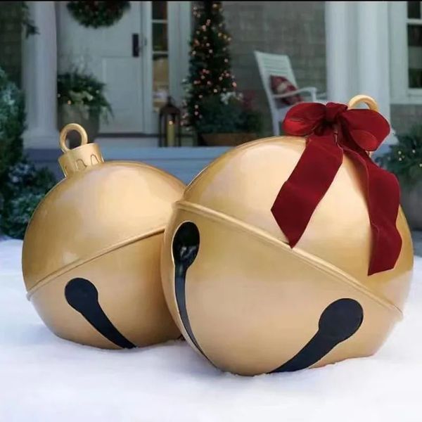Décorations de Noël 60cm PVC Ballons décoratifs en plein air Fun Bell Gonflable Jouet Ball Joyeux pour la maison Pendentif suspendu 231013