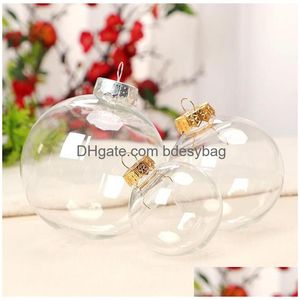 Decoraciones navideñas 6Cm 8Cm 10Cm Bolas de adorno rellenables de plástico transparente Diy Colgante de bola colgante para vacaciones Fiesta de bodas Gota Del Dhvya