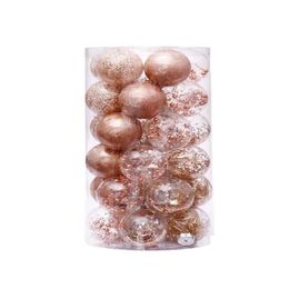 Décorations de Noël 6cm Balles d'arbre en or rose Decoration d'ornement en plastique en plastique pour décoration de Noël Natal Navidad 2022 oui.