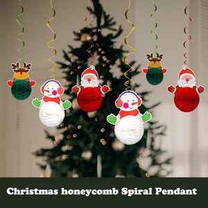 Decoraciones navideñas 6pcs / bolso colgante de panal de panal de spiral tienda en el centro comercial de jardín de infantes de jardín de jardines