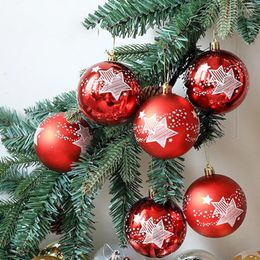 Décorations de Noël 6pcs Boules Ornements d'arbre de Noël Pendentifs suspendus Année 2022 Cadeau Noel