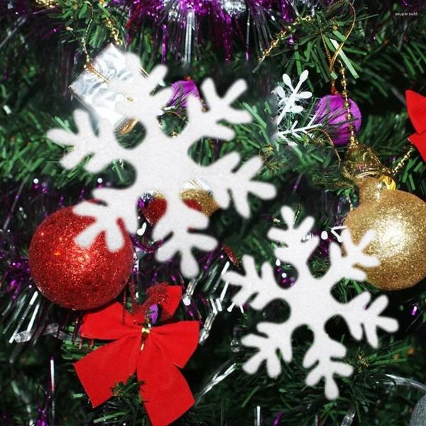 Décorations de Noël 6pcs faux flocon de neige en mousse créatif suspendu grands flocons de neige ornements blancs décoratifs pendentifs d'arbre de Noël fenêtre